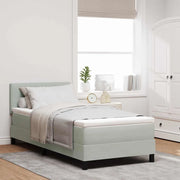 Letto a Sorgente LED con led Grigio chiaro 100 x 200 cm Velluto