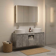 Set di Armadi da Bagno 4 pz Grigio Cemento Legno ingegnerizzato 3406466