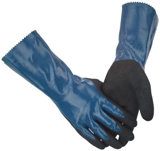 Manopole di gomma nitrile oleofobiche e idrorepellenti - 30 cm di lunghezza - Materiale duraturo - Protezione della pelle - Multifunzionali - Manopole per lavoro