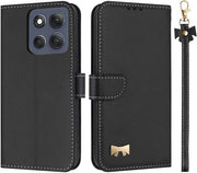 Portafoglio in Pelle con Slot per Smartphone, Protezione RFID, Resistente ai Colpi - Nero