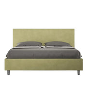 Letto matrimoniale contenitore imbottito 160x210 microfibra tè verde Adele