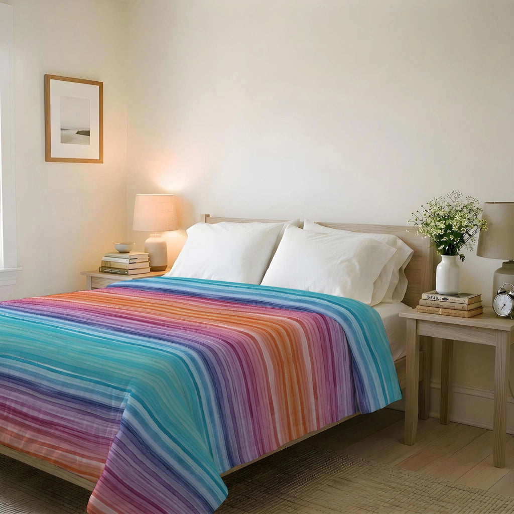 Trapuntino Double Face Estivo Matrimoniale in Microfibra 100 gr con Stampa Rainbow Basic