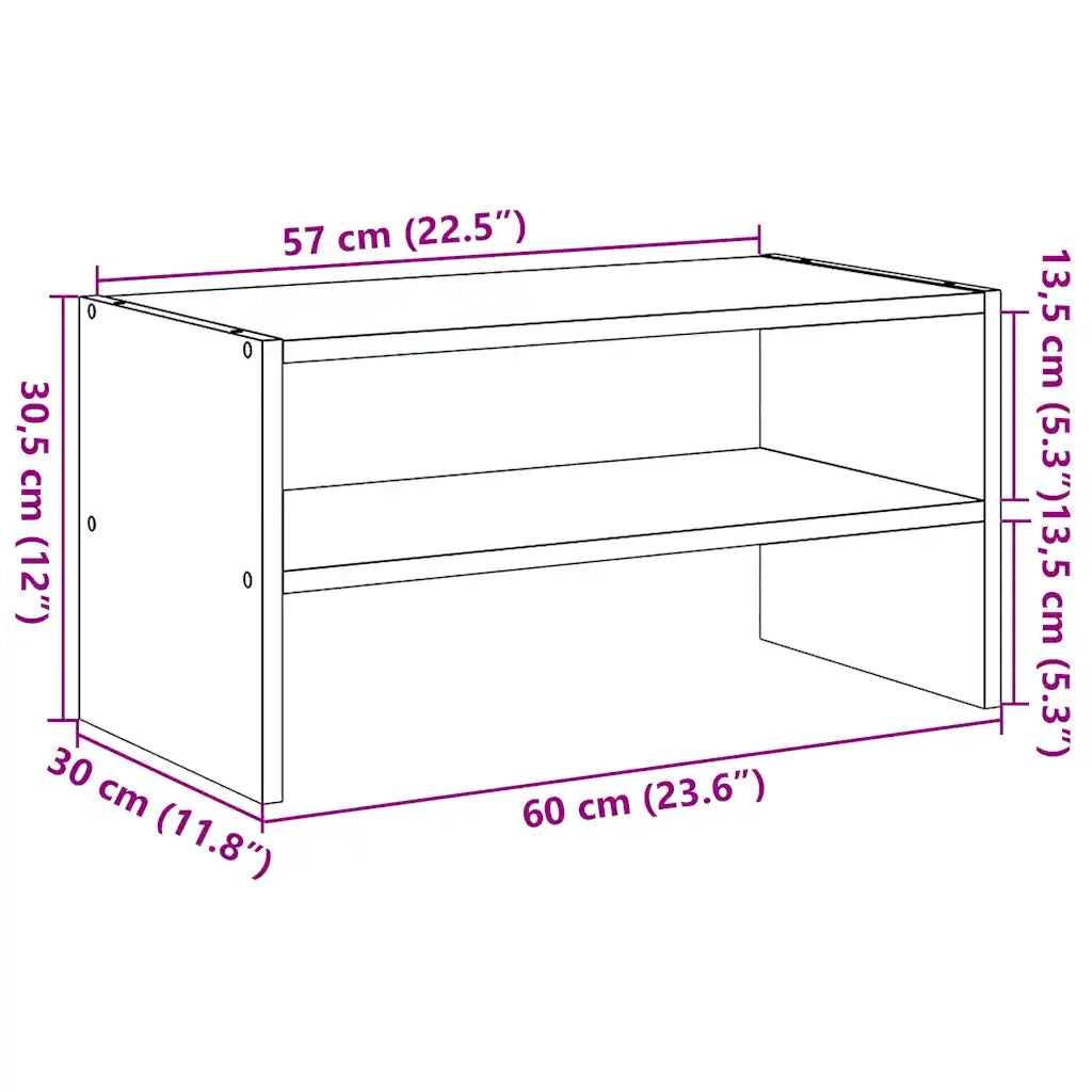 Scarpiera | Mobile per scarpe Impilabile Bianca 60x30x30,5 cm