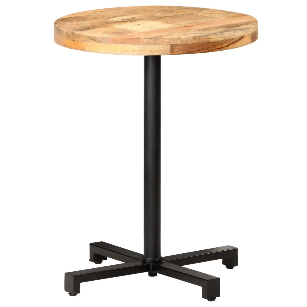 Tavolino da Bistrot Rotondo ?60x75 cm in Legno di Mango Grezzo