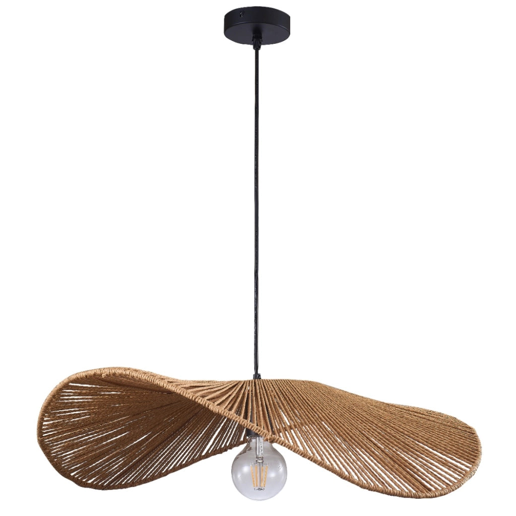 Lampada a sospensione boho Capri Ø60 bambù beige E27 Polux