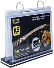 Display Standaard Opvouwabile con 6 Sostegni Laterali - Formato A5 - Materiale Acrilico - Facile da Installare