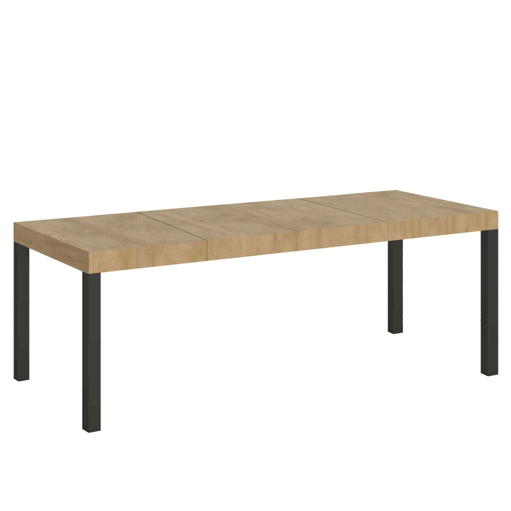 Tavolo allungabile 90x180/284 cm EveryX Premium Quercia Natura telaio Antracite