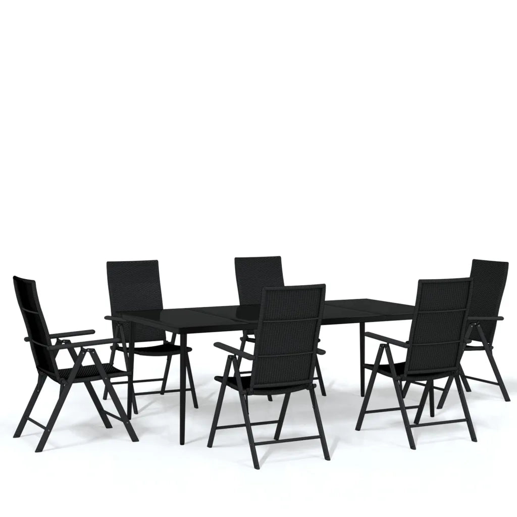 Set Mobili da Pranzo per Giardino 7 pz Nero 3099111