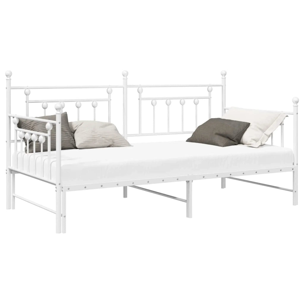 Struttura per letto di giorno Bianco 100 x 190 cm Acciaio 42002681