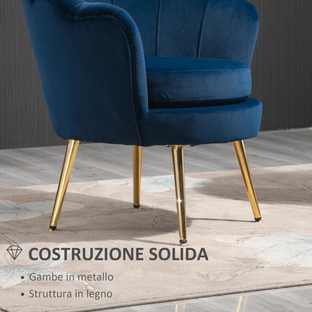 Poltrona Relax ¨C Zephmum ¨C Blu, Tessuto, 76x67x74cm