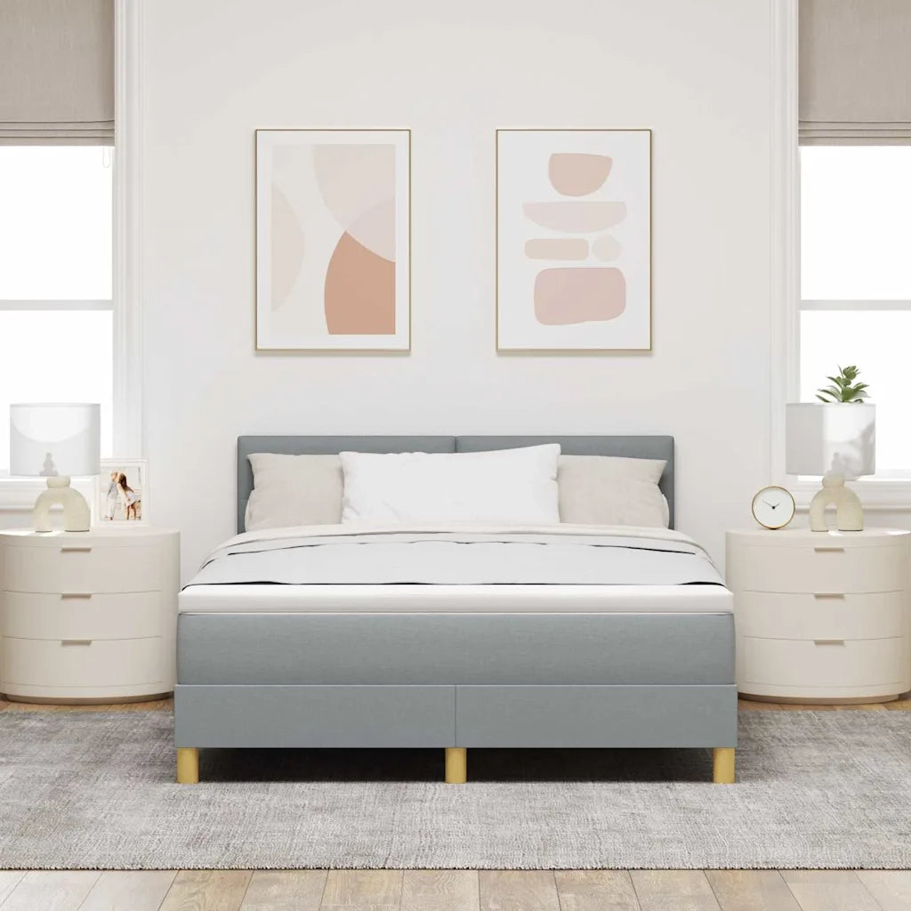 Letto a molle con cuscino Grigio chiaro 140 x 190 cm Tessuto 3338916