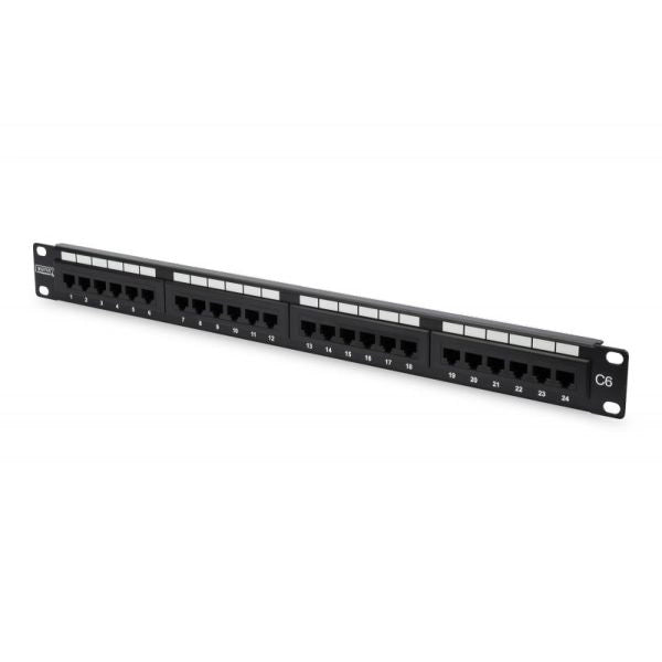 Patch panel 24 porte non schermato utp cat.6 8 poli rack 19 - DN91624U