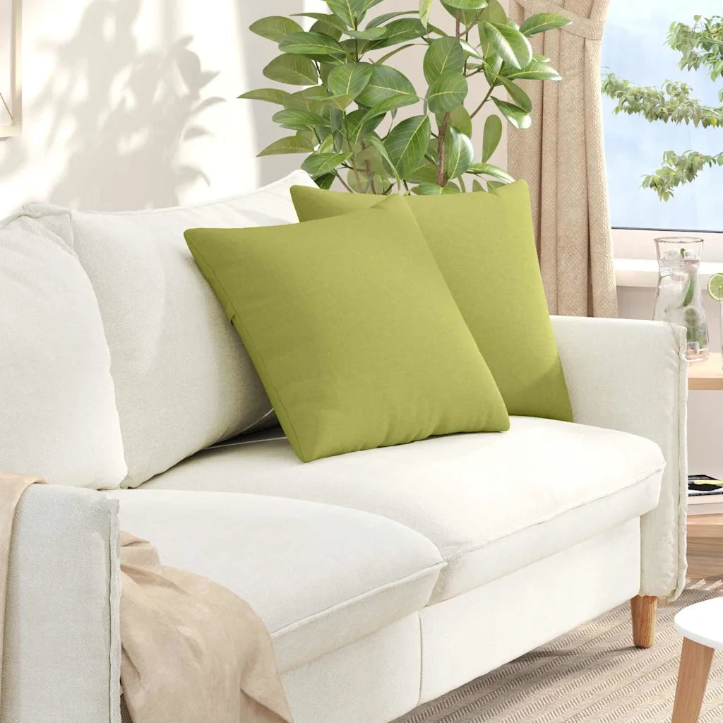 Cuscini da Divano 2 pz | Cuscini per sedie Verde chiaro 50 x 50 cm Tessuto