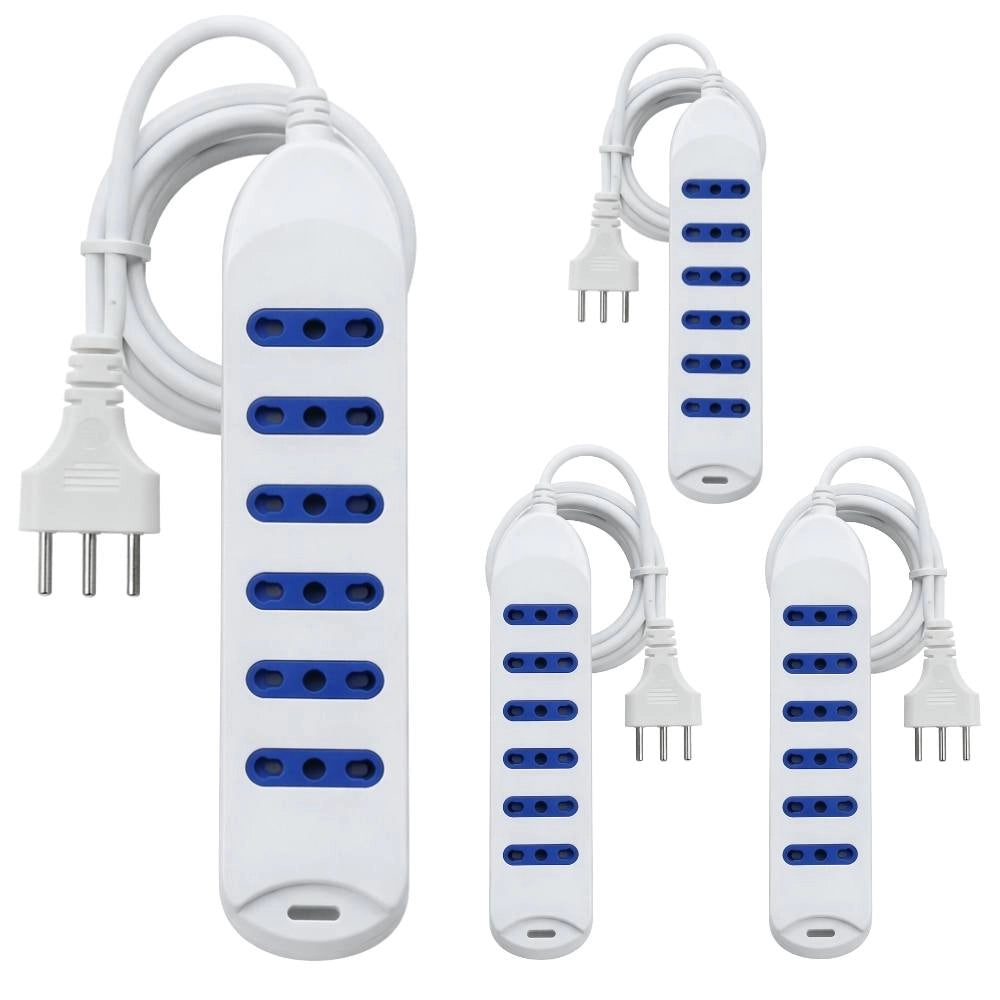 Kit multipresa bianca con 6 prese bivalenti