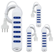 Kit multipresa bianca con 6 prese bivalenti