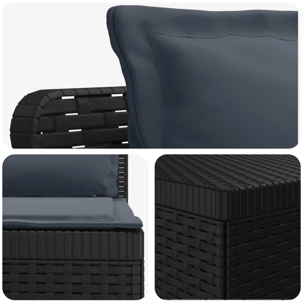 Divano da esterno-Divano da Giardino 3 posti con cuscini in look rattan PP 663557