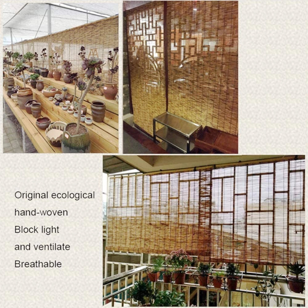 Trade Shop - Tapparella Tenda Arella Avvolgibile In Listelli Di Bambù Naturale 100 X 180 Cm -