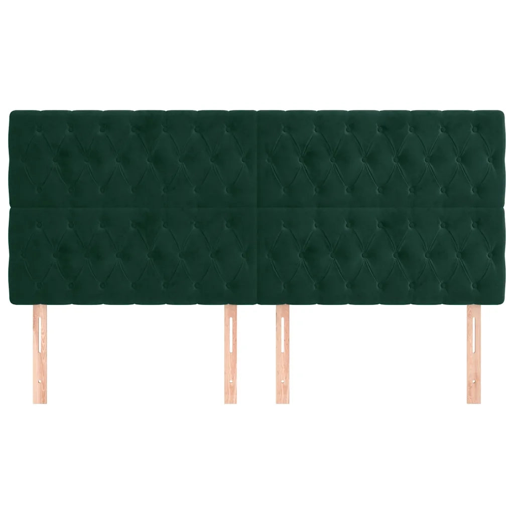 Testiera | Testata Verde Scuro 200x7x118/128 cm Velluto