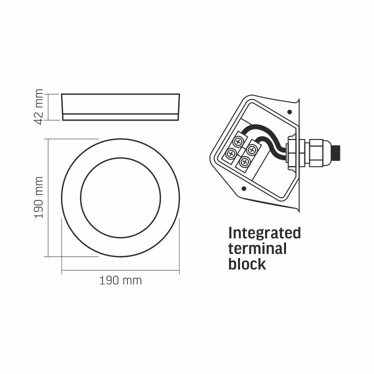 Applique esterna tonda bianca LED 15W IP65 LENA Videx