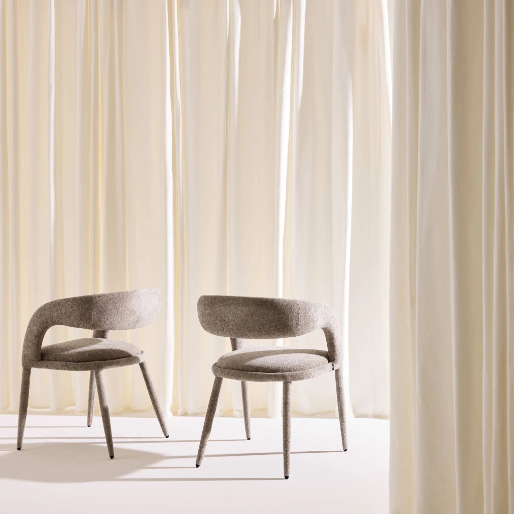 Set 2 poltrone contemporanee in tessuto, talpa