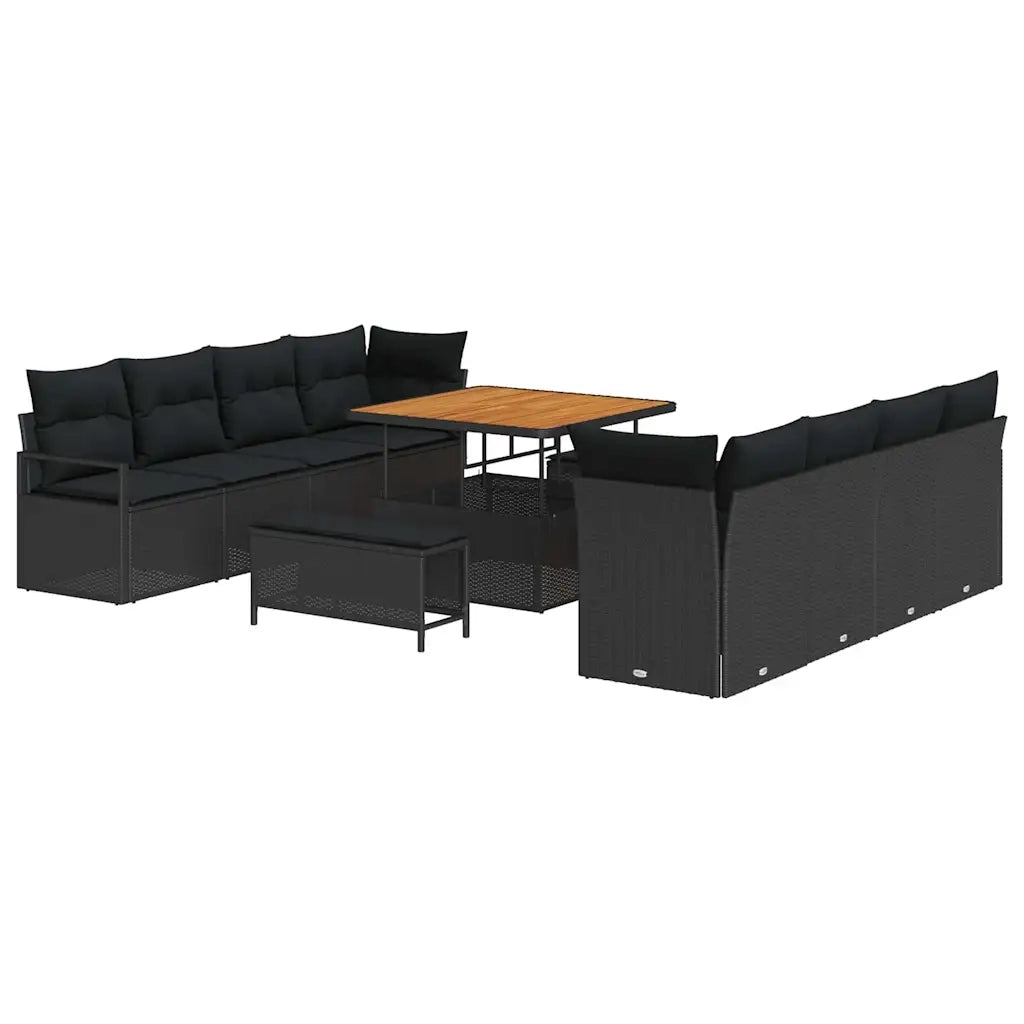 Set Divano da Giardino con cuscino Nero 100 x 100 x 71 cm 3364454