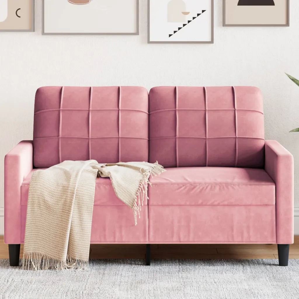 Divano a 2 Posti-Sofa 2 Posti Rosa 120 cm in Velluto 207054