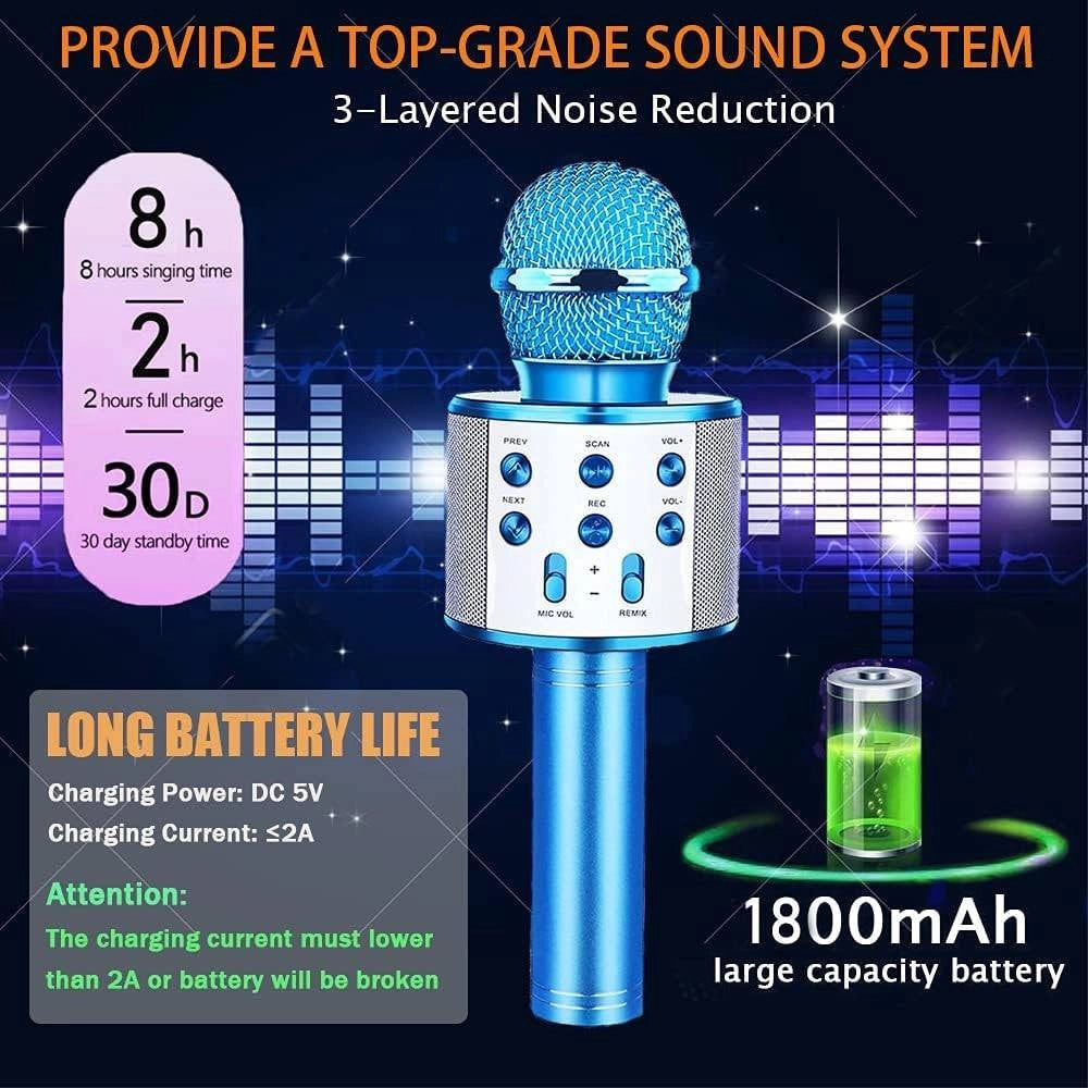 Trade Shop - Microfono Speaker Portatile Wireless Bluetooth Karaoke Con Cassa Integrata Gioco -