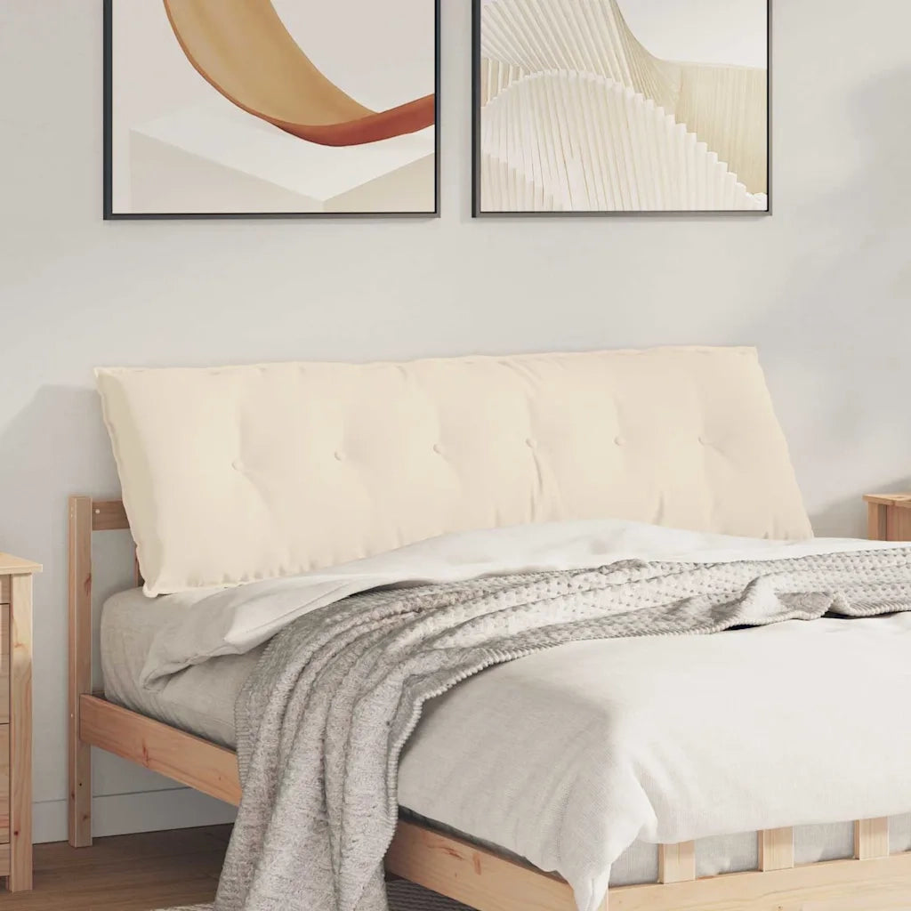 Cuscino per Schiena Beige 160 x 50 cm Tessuto in Microfibra 42014907