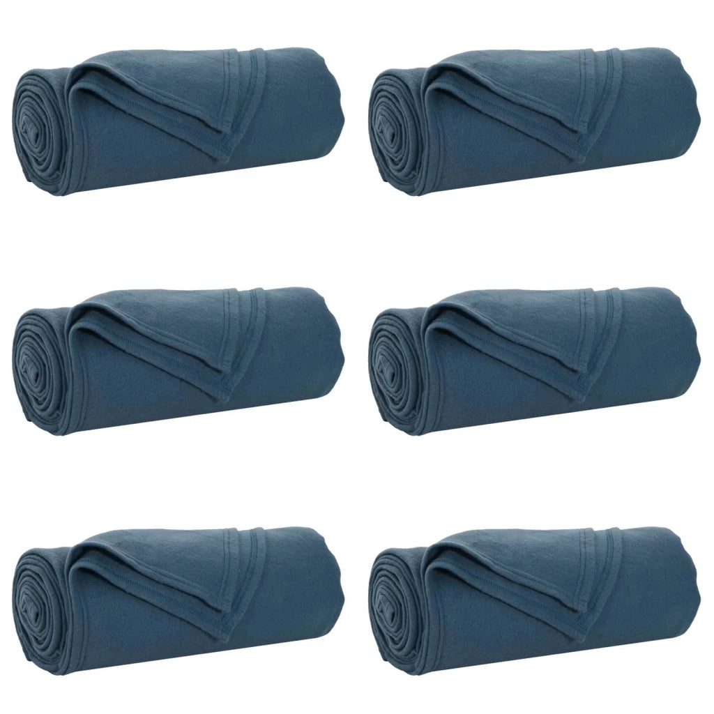 Coperte da Pile 6 pz Blu navy 270 x 240 cm Panno