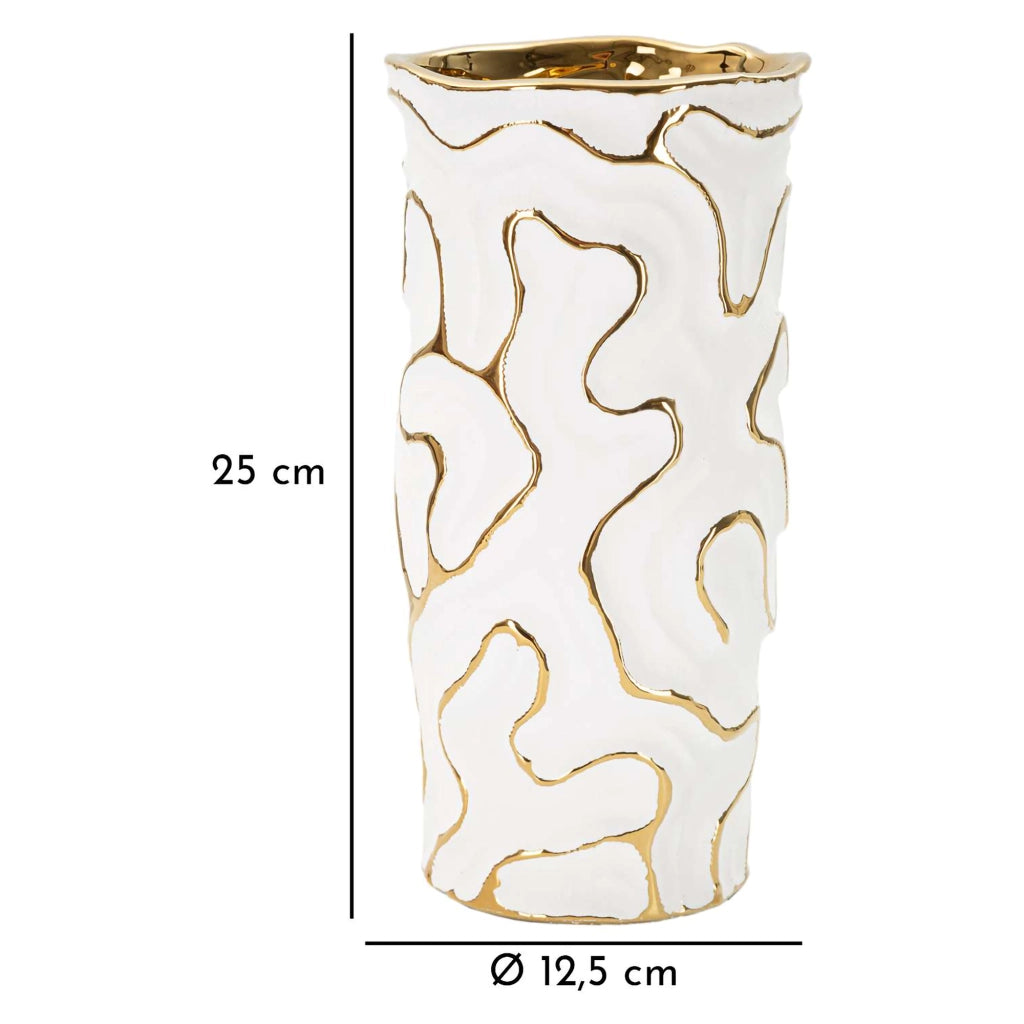 Banisilo, Vaso Colore Struttura oro, Bianco