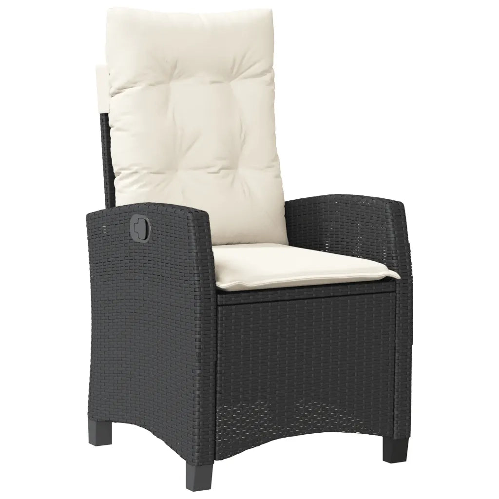 Set da Bistrò 3 pz con Cuscini Nero in Polyrattan 365224