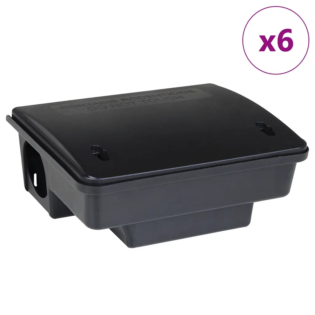 Trappole per Topi 6 pz Nere 23x19x9,5 cm 4106488