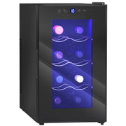 Cantinetta Vino Refrigerata ¨C Minimal ¨C Nero, Capacit¨¤ 21L, 8 Bottiglie