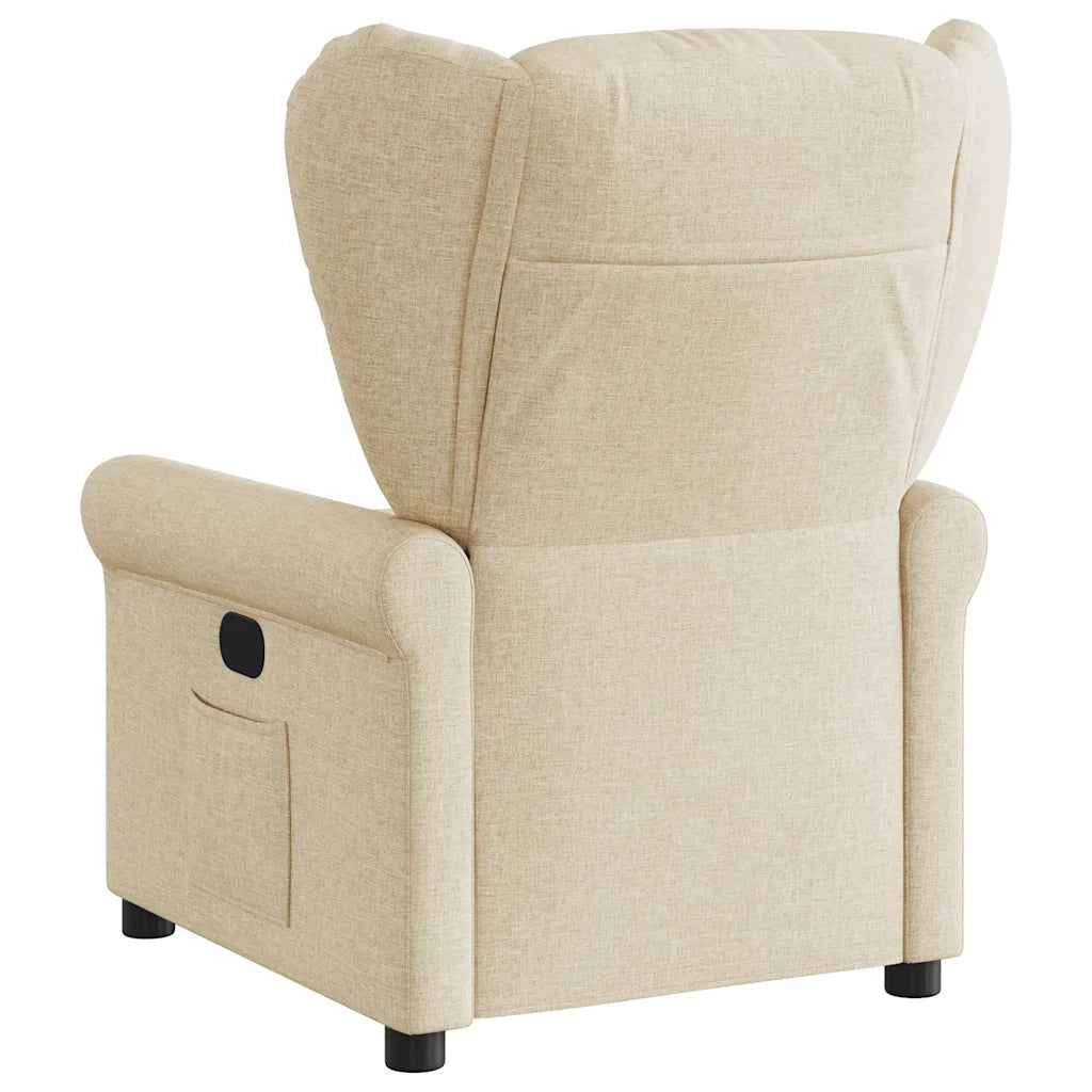 Poltrona | Sedia Relax Reclinabile in Tessuto Crema