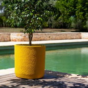 Vaso Cilindro effetto Bouclè cilbou 35 cm Colore: Bianco Perla