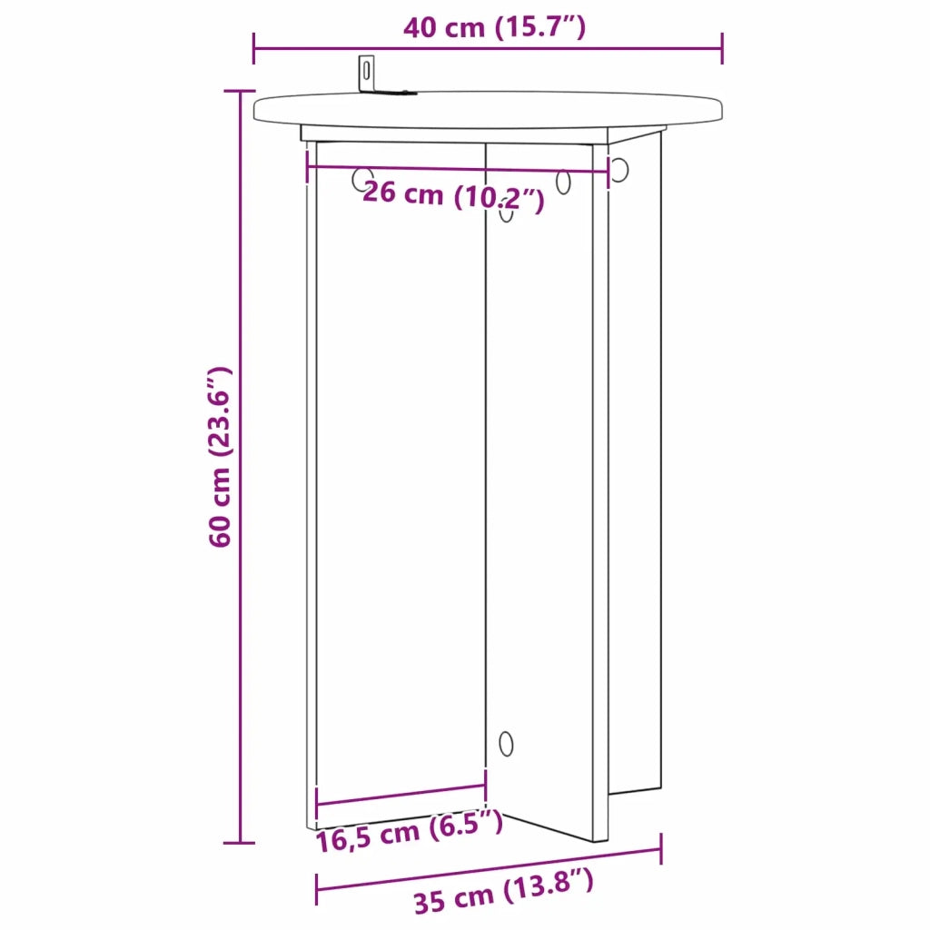 Supporto per piante 2 pcs Grigio Cemento Ø40 x 60 cm 899711