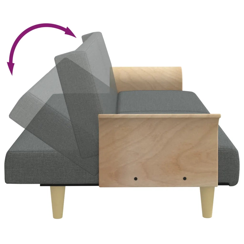Divano Letto 2Posti Cuscini e Poggiapiedi Grigio Scuro Velluto 3216216
