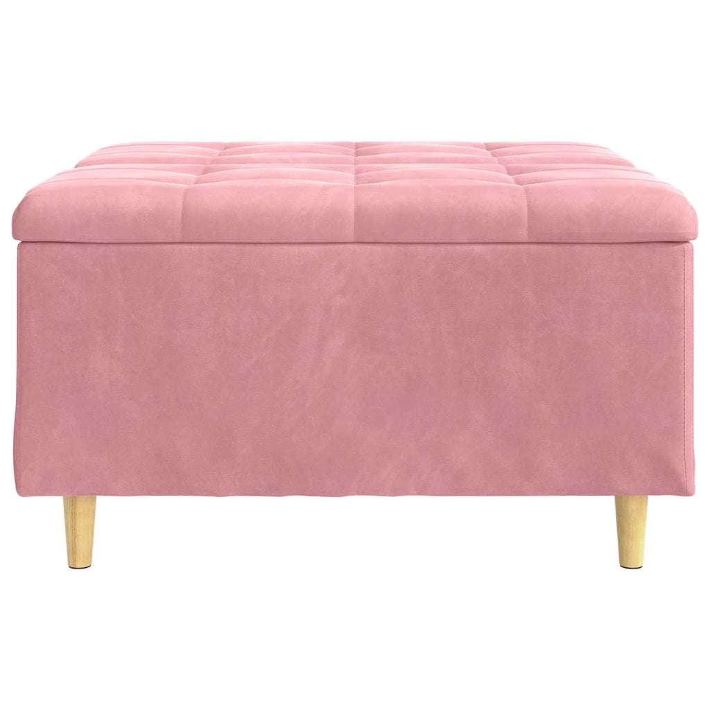 Pouf contenitore con cuscino Rosa 80 x 80 x 45 cm Velluto 876843