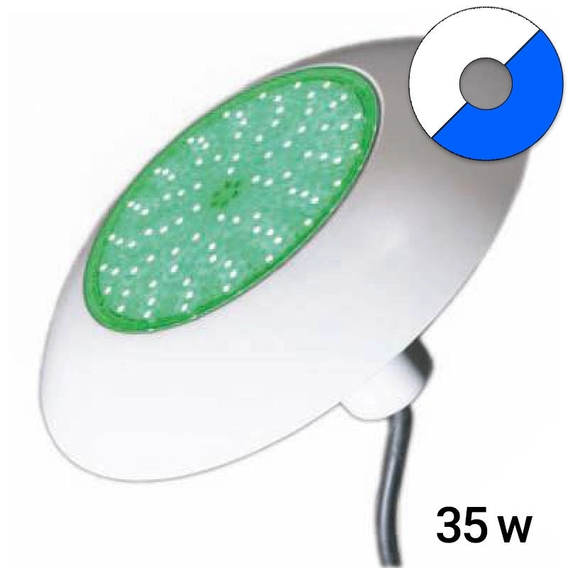 Faro Led Per Bocchetta Piscina  297 Mm Bianco-blu Da 2070 Lumen - 35 W per Pvc O Piastrelle