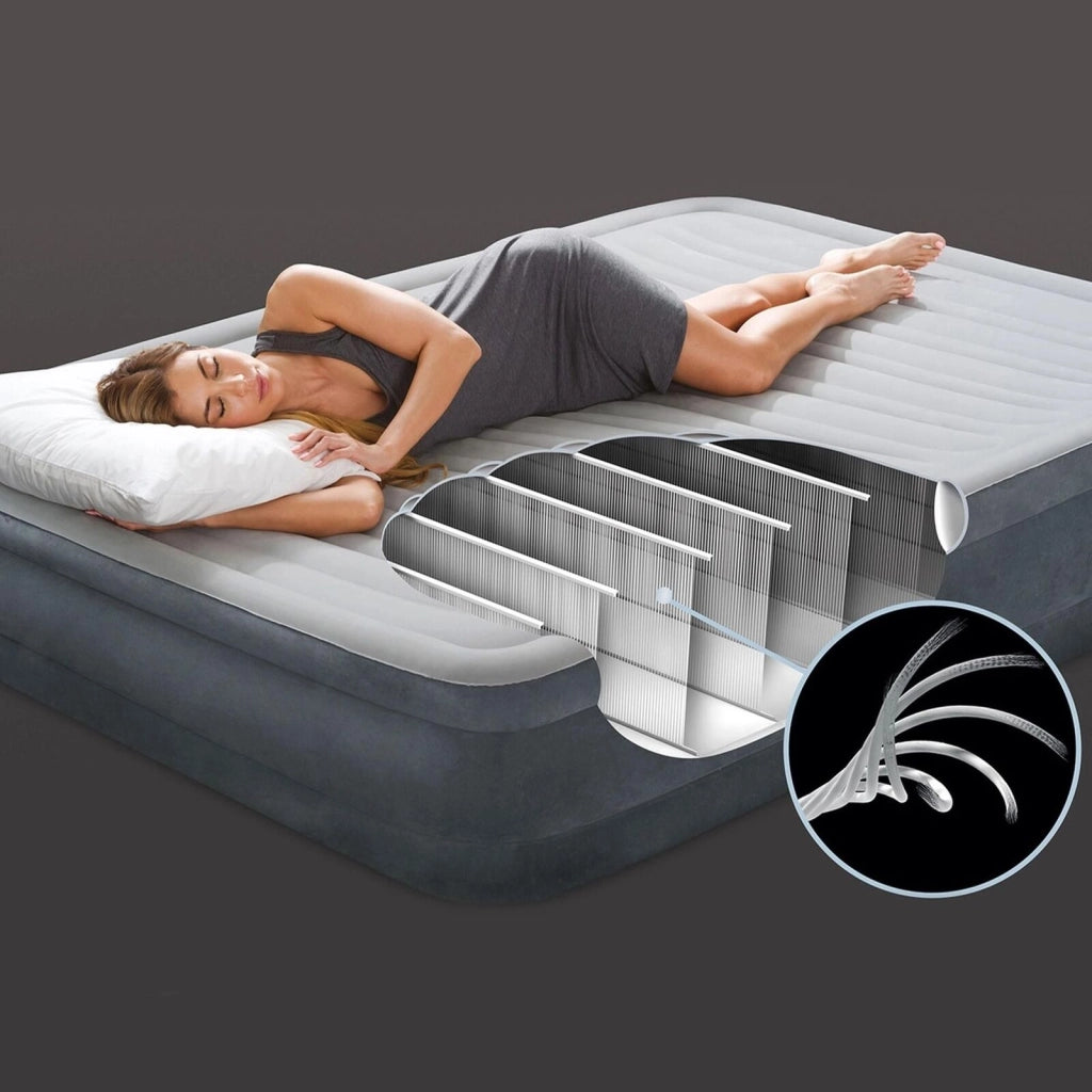 Intex 67770ND Materasso Dura-Beam Comfort Plush Matrimoniale con Pompa Elettrica Incorporata 152x203x33 cm Versione 2023