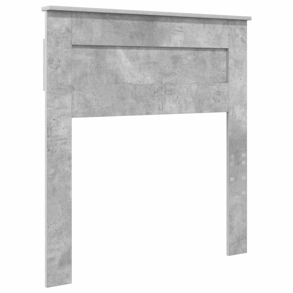 Letto con Contenitore con testiera Grigio cemento 75 x 190 cm