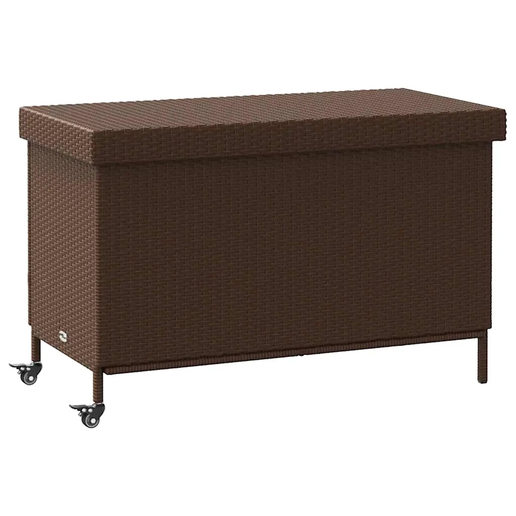 Contenitore da Giardino con Ruote Marrone Polyrattan CFW3711719