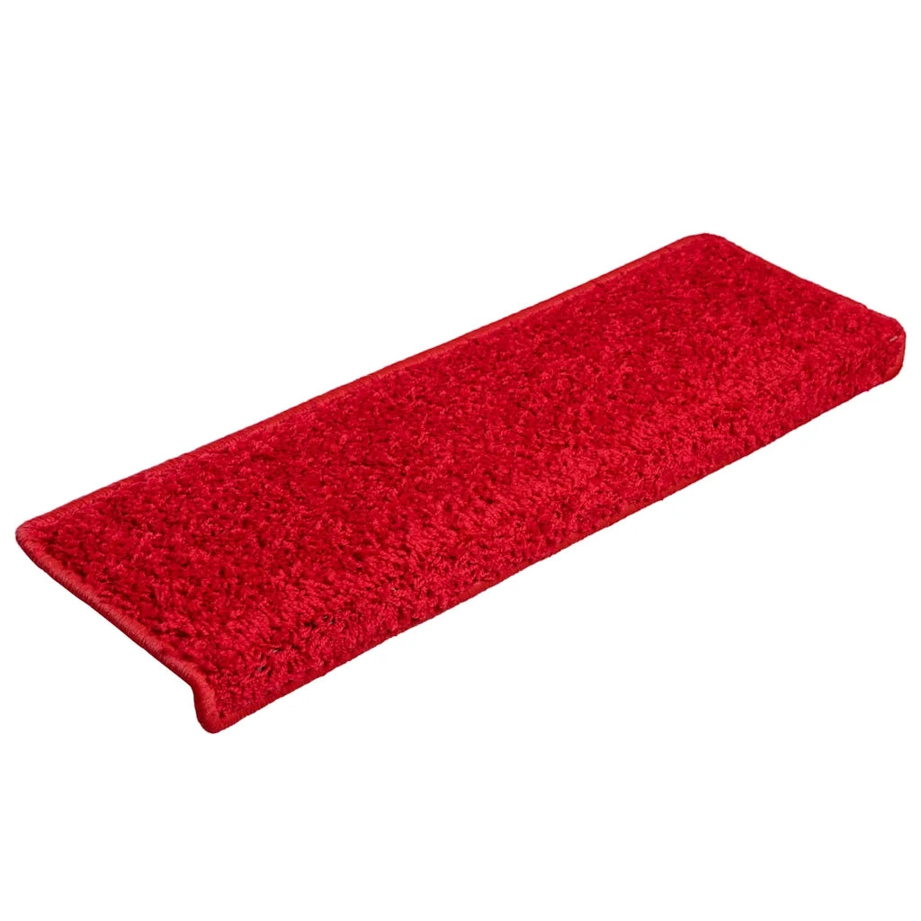 Tappetini per scale 20 pz 65x21x4 cm Rosso Bordo rettangolare 3365857