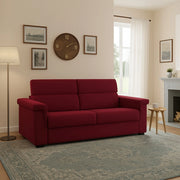 Tenna, Divano Letto 2 Posti Sfoderabile Made in Italy, 185x95 cm Rosso