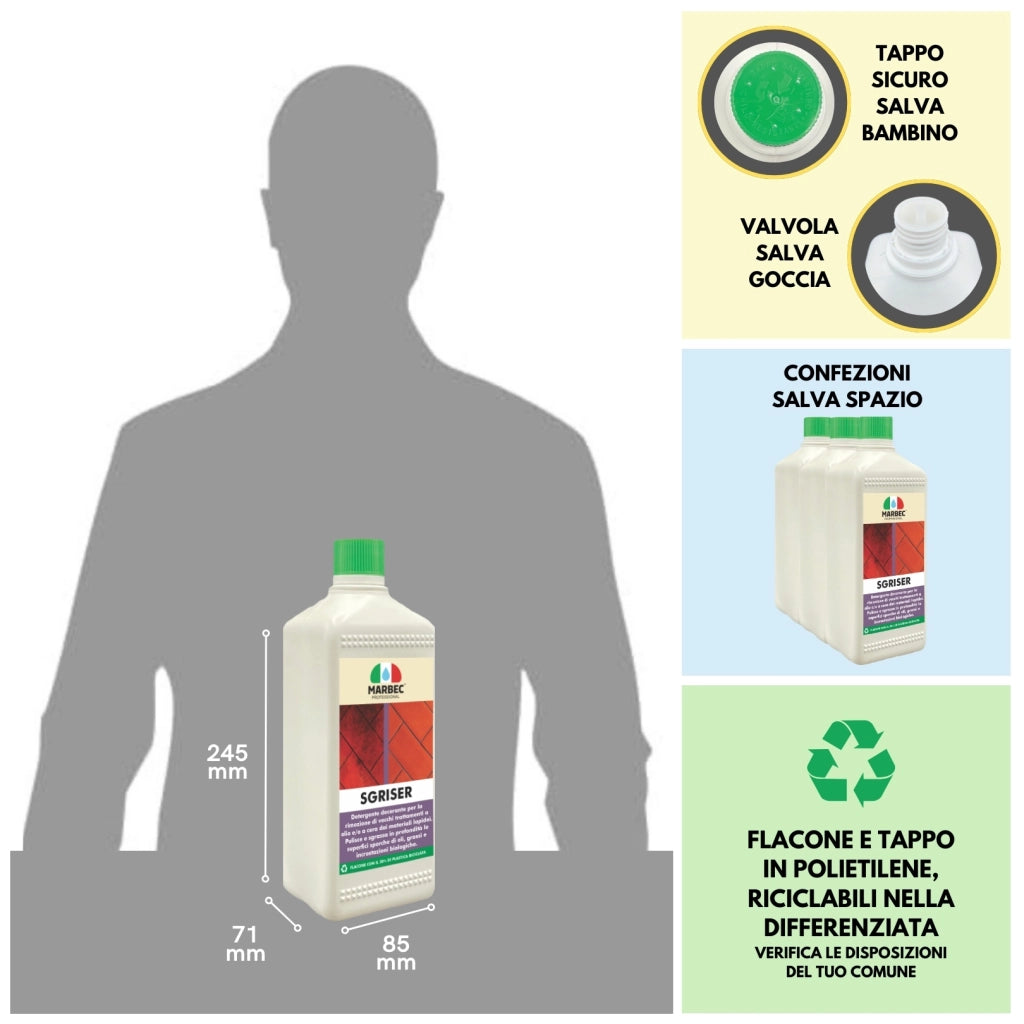 Detergente sgrassante professionale SGRISER   1LT