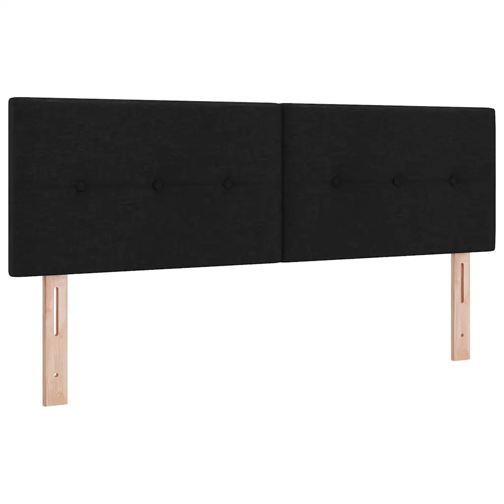 Letto a Sorgente LED con materasso Nero 160 x 200 cm Tessuto