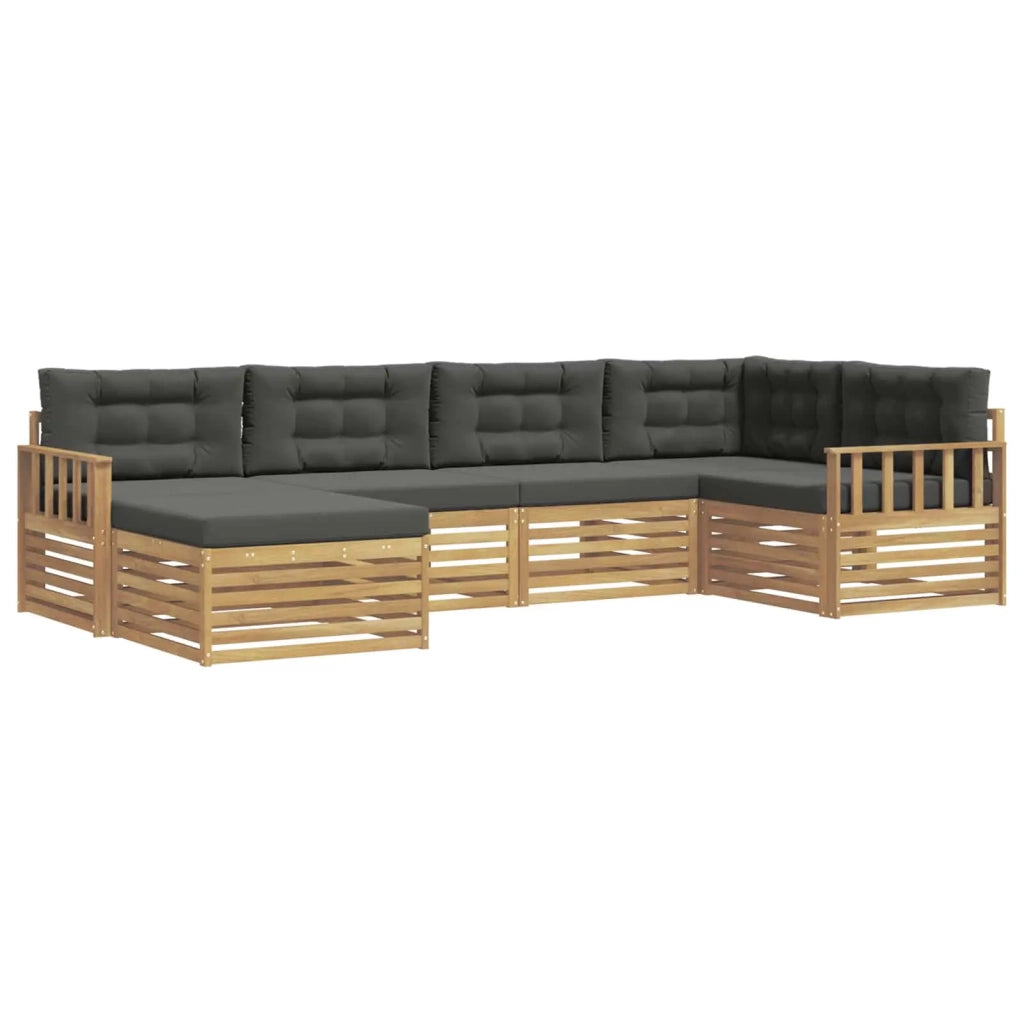 Set di divani da esterno 6 pz Bianco e Antracite Poliestere 3390757