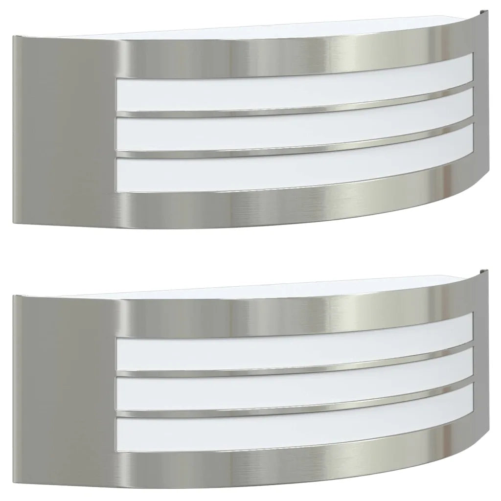 Lampada da Parete Esterna 2 pcs Argento 32 x 10 x 10 cm 4005976