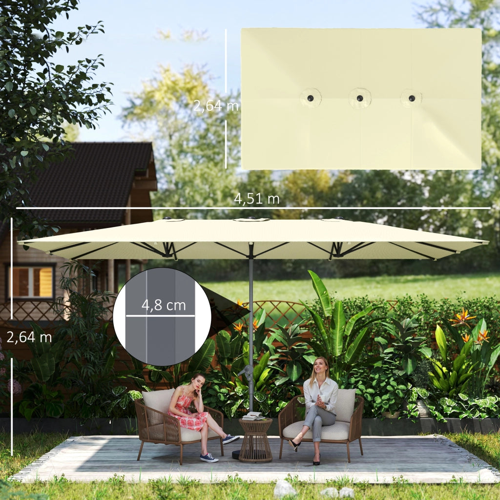 Ombrellone doppio lato ¨C Minimal ¨C crema 451x264 cm