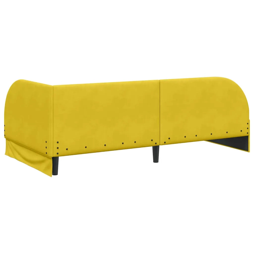 Cornice del letto ad angolo Giallo 80 cm x 200 cm Velluto 42016632